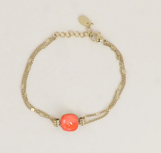 Précommande Bracelet double avec cristal de Swarovski CLARISSE