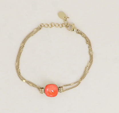 Précommande Bracelet double avec cristal de Swarovski CLARISSE