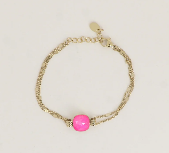 Précommande Bracelet double avec cristal de Swarovski CLARISSE