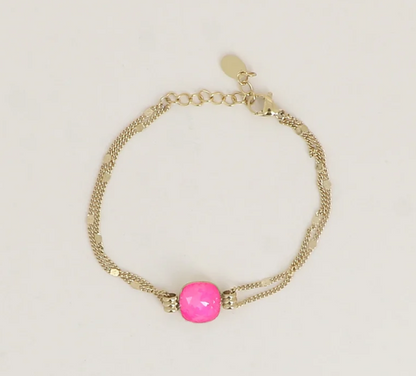 Précommande Bracelet double avec cristal de Swarovski CLARISSE
