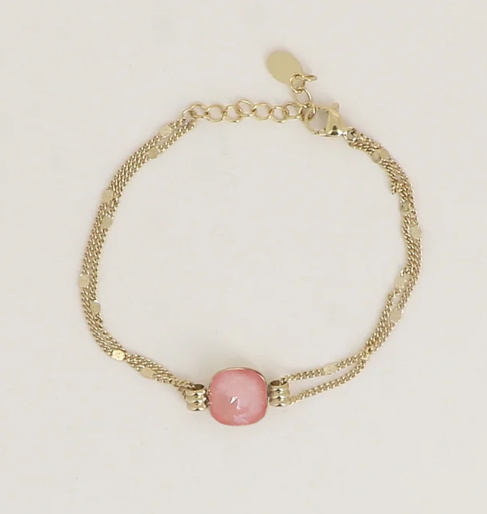 Précommande Bracelet double avec cristal de Swarovski CLARISSE