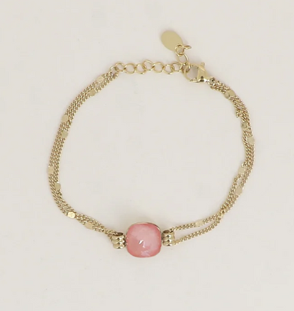Précommande Bracelet double avec cristal de Swarovski CLARISSE