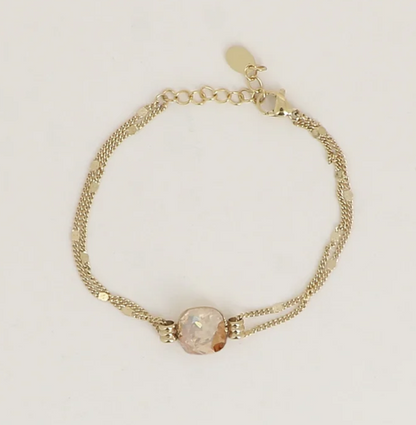 Précommande Bracelet double avec cristal de Swarovski CLARISSE