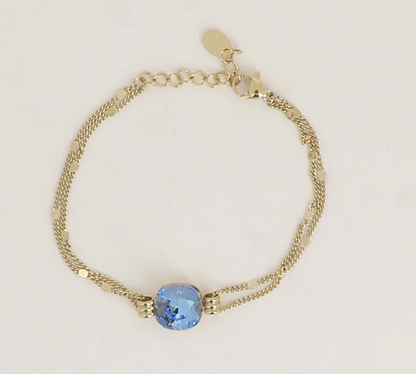 Précommande Bracelet double avec cristal de Swarovski CLARISSE