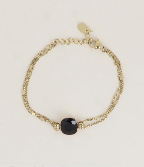 Précommande Bracelet double avec cristal de Swarovski CLARISSE