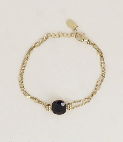 Précommande Bracelet double avec cristal de Swarovski CLARISSE