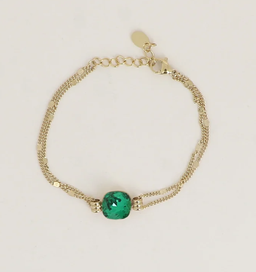 Précommande Bracelet double avec cristal de Swarovski CLARISSE
