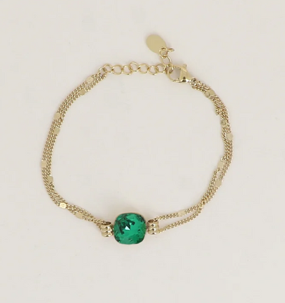 Précommande Bracelet double avec cristal de Swarovski CLARISSE