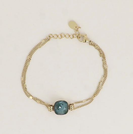 Précommande Bracelet double avec cristal de Swarovski CLARISSE