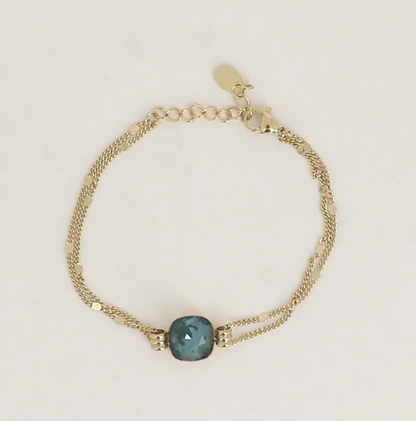 Précommande Bracelet double avec cristal de Swarovski CLARISSE