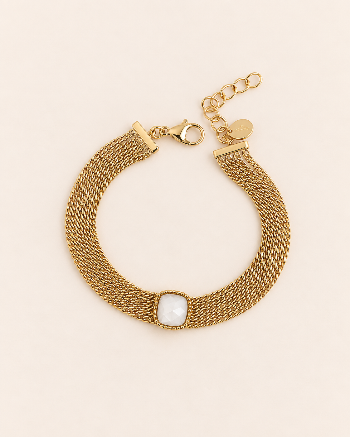 Bracelet 4 chaines et pierre naturelle ANTHEA