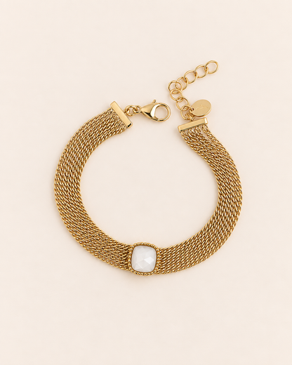 Bracelet 4 chaines et pierre naturelle ANTHEA