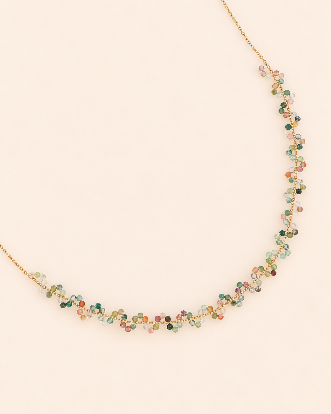 Collier zig zag en pierres naturelles ZIGZAG