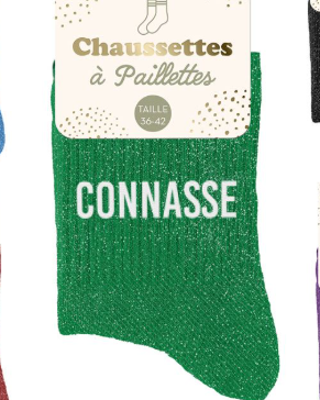 Chaussettes à paillettes Connasse