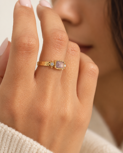 Bague strass et pierre naturelle DAYANA