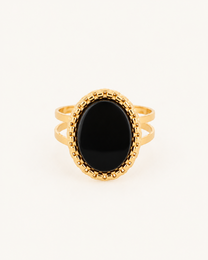 Bague avec cercle de pierre naturelle MARCEAU