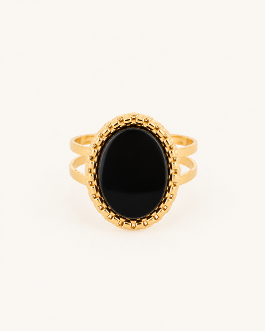 Bague avec cercle de pierre naturelle MARCEAU