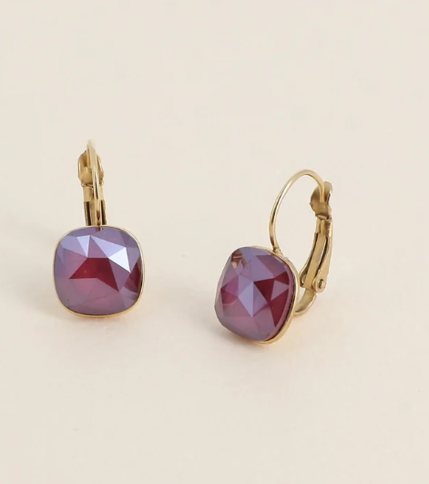 Précommande Boucles d'oreilles avec  cristal de Swarovski carré BEA