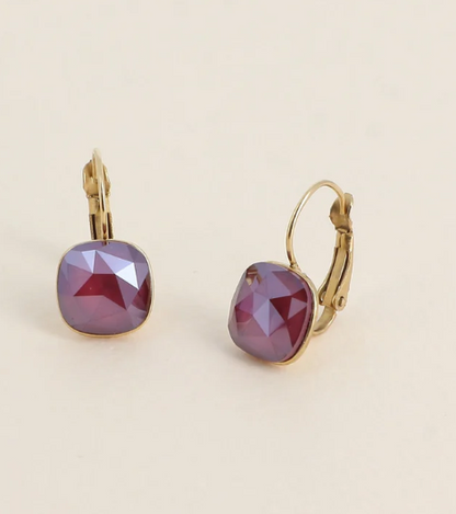 Précommande Boucles d'oreilles avec  cristal de Swarovski carré BEA