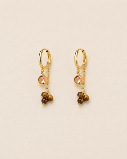 Créoles pierres naturelles et cristaux Swarovski® SOLY
