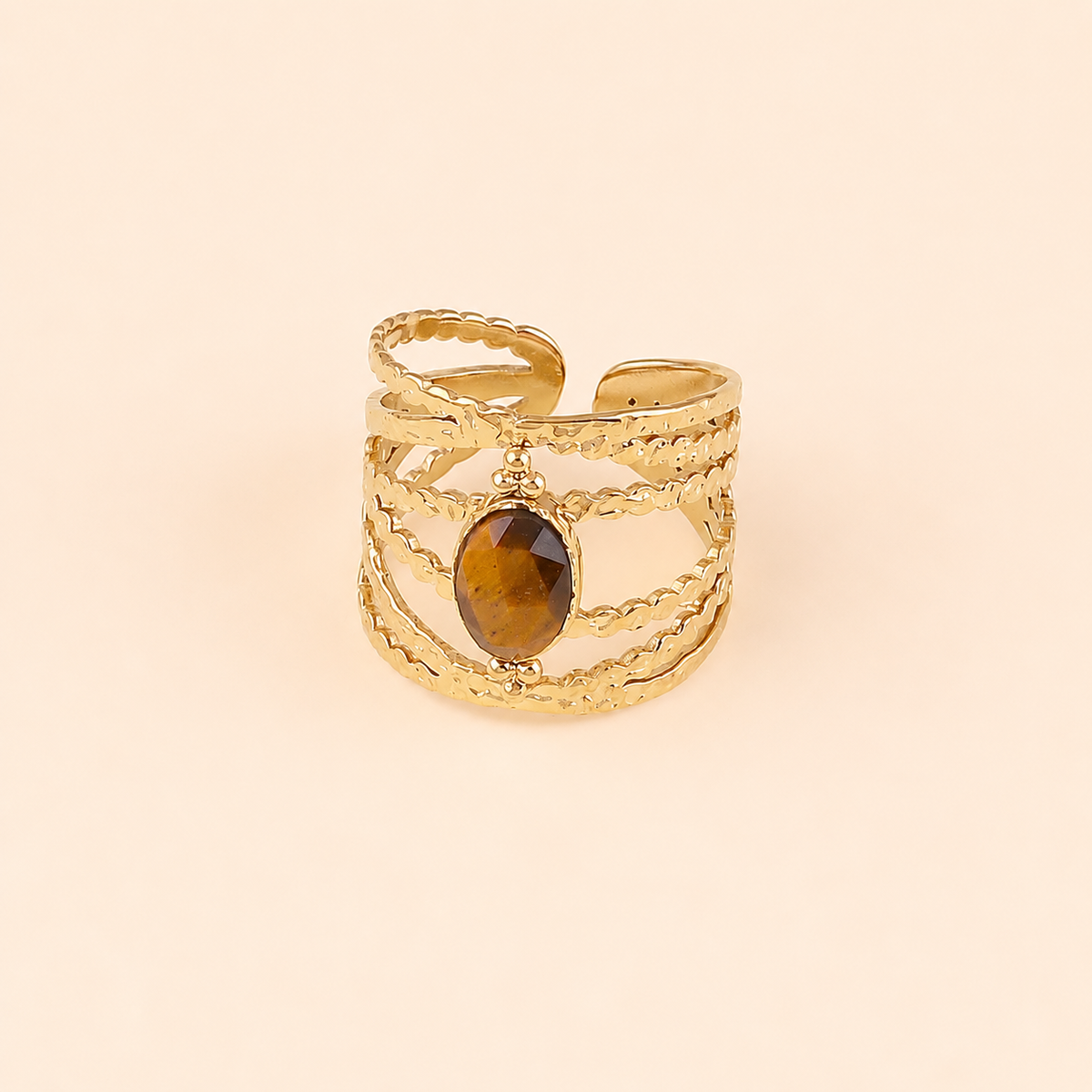 Bague bohème avec pierre naturelle BILLY