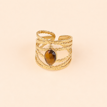 Bague bohème avec pierre naturelle BILLY