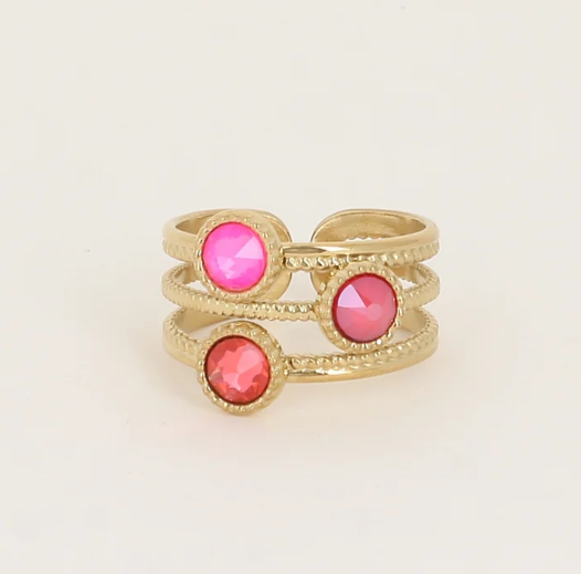 Bague 3 anneaux, ornée de 3 cristaux de Swarovski® DANAE