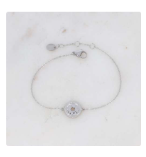 Bracelet médaillon étoile argenté Acier inoxydable ESMEE