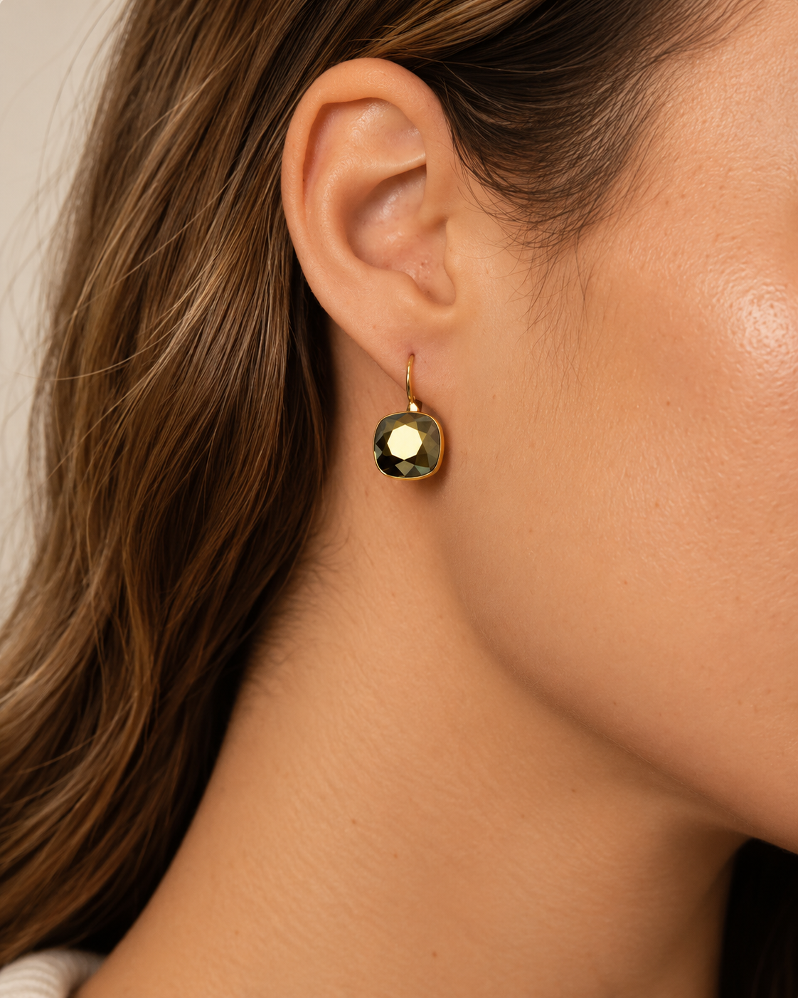 Précommande Boucles d'oreilles avec  cristal de Swarovski carré BEA