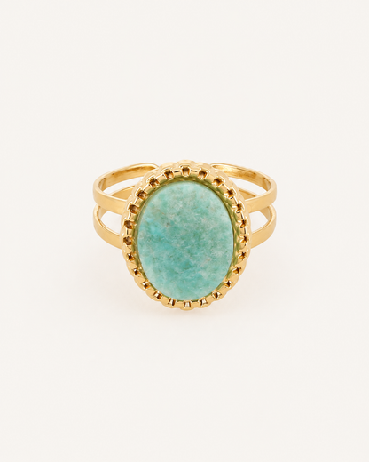 Bague avec cercle de pierre naturelle MARCEAU