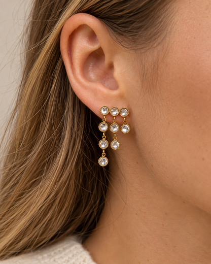 Boucles d'oreilles rivière de strass KATE