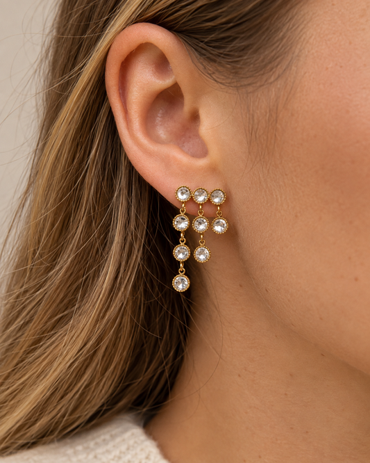 Boucles d'oreilles rivière de strass KATE
