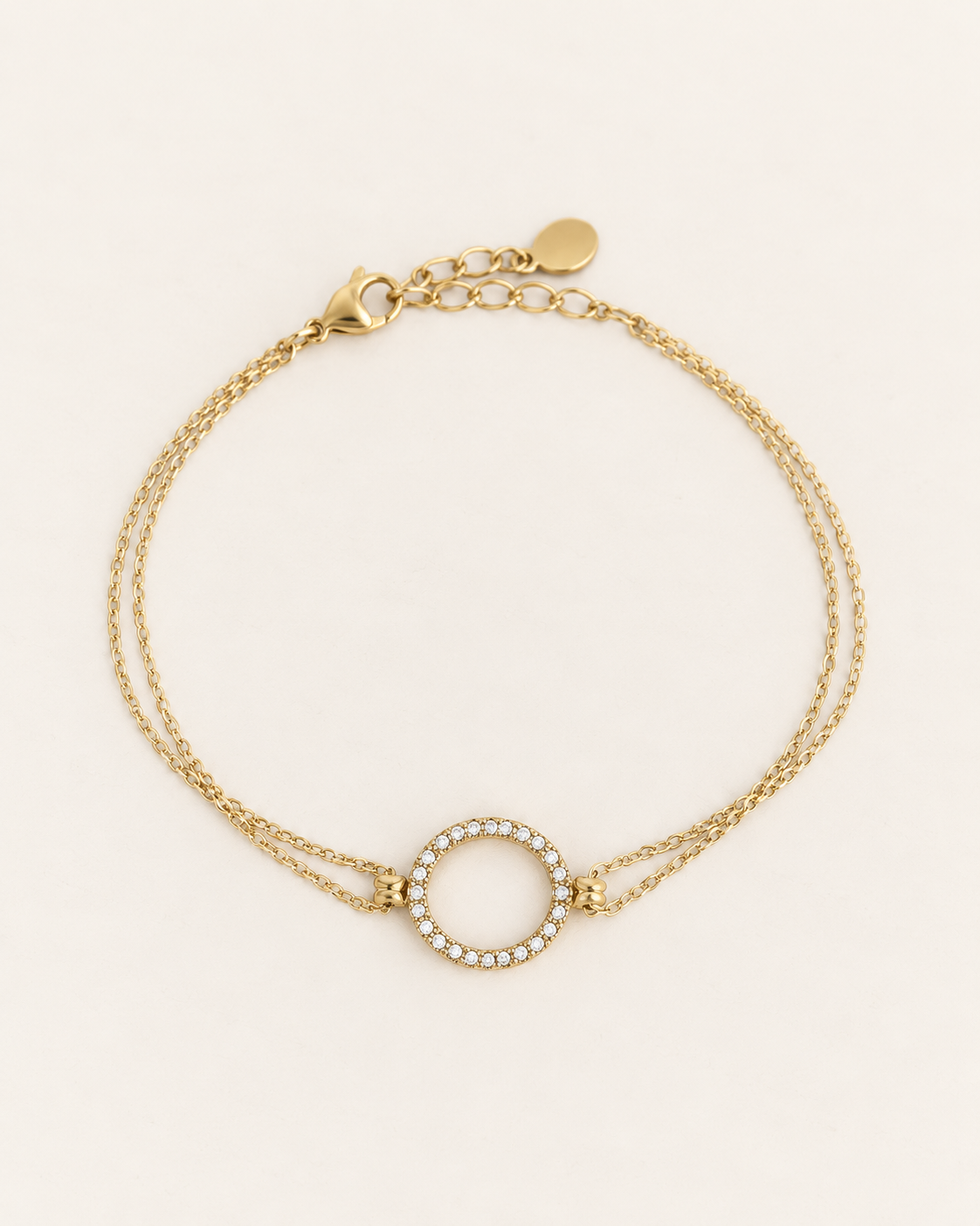Bracelet doré avec rond en strass MAGDA