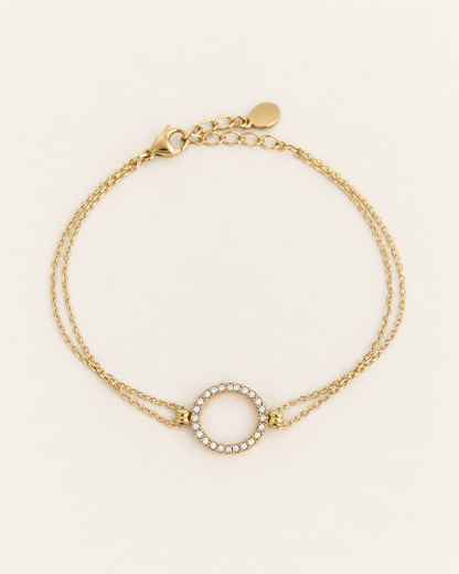 Bracelet doré avec rond en strass MAGDA