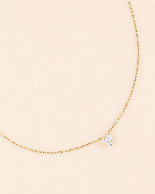 Collier avec coeur en strass COSTRASS
