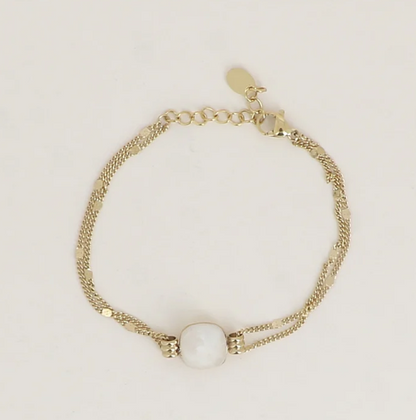 Précommande Bracelet double avec cristal de Swarovski CLARISSE