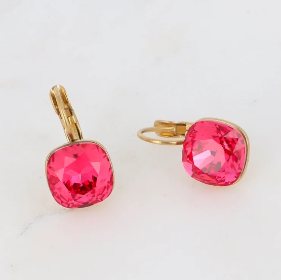 Précommande Boucles d'oreilles avec  cristal de Swarovski carré BEA