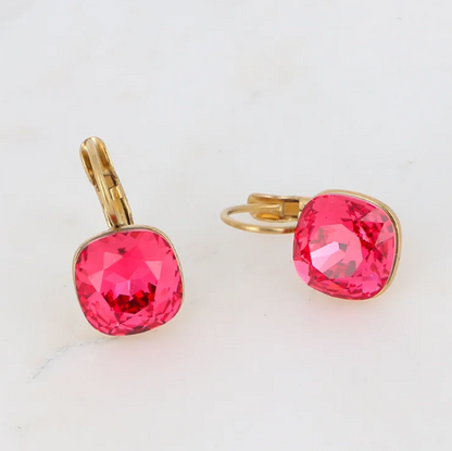 Précommande Boucles d'oreilles avec  cristal de Swarovski carré BEA