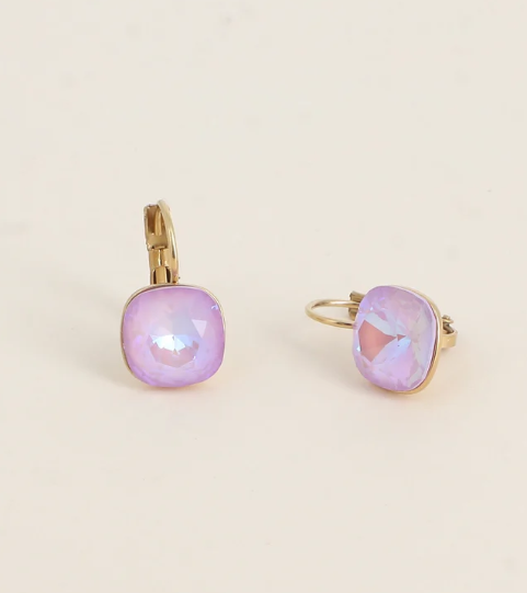 Précommande Boucles d'oreilles avec  cristal de Swarovski carré BEA