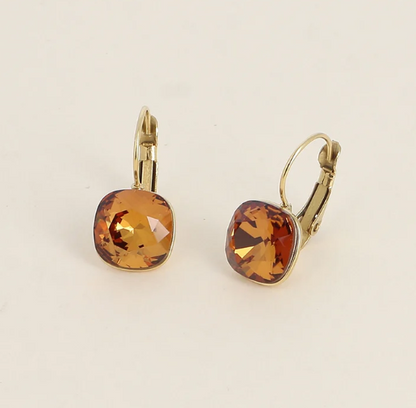 Précommande Boucles d'oreilles avec  cristal de Swarovski carré BEA