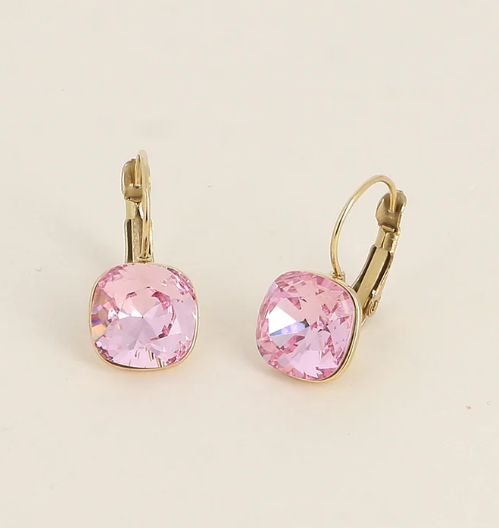 Précommande Boucles d'oreilles avec  cristal de Swarovski carré BEA