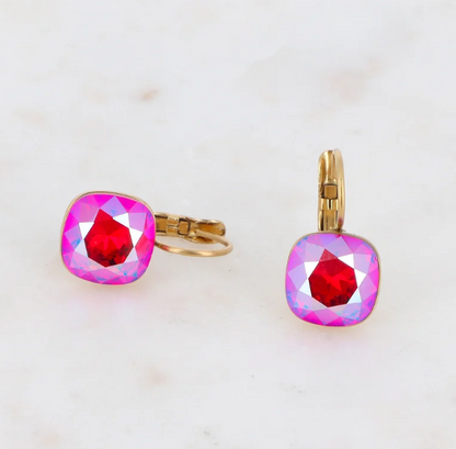 Précommande Boucles d'oreilles avec  cristal de Swarovski carré BEA