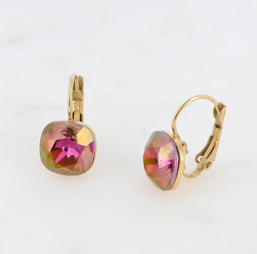 Précommande Boucles d'oreilles avec  cristal de Swarovski carré BEA
