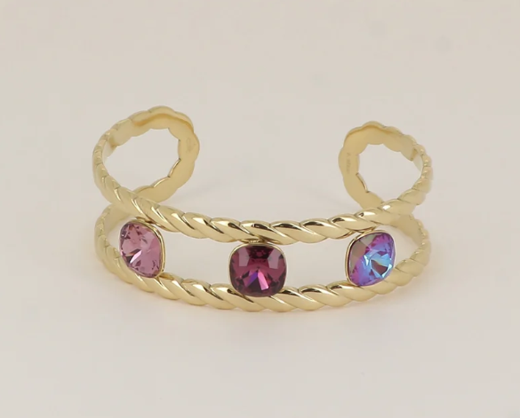 Précommande Manchette 3 Cristaux de Swarovski VITTORIA