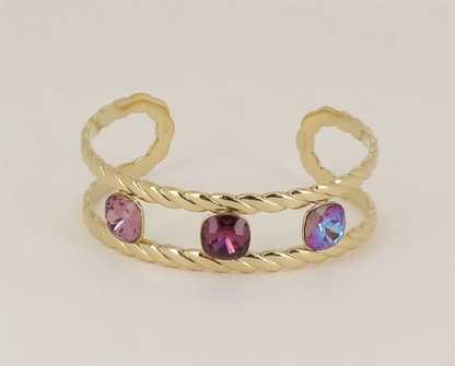 Précommande Manchette 3 Cristaux de Swarovski VITTORIA