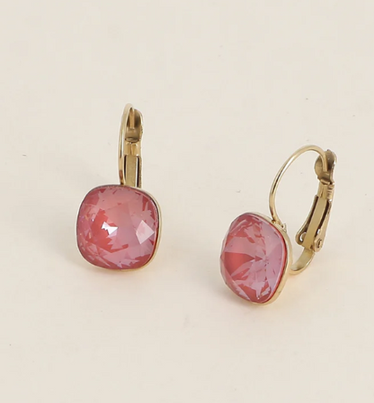Précommande Boucles d'oreilles avec  cristal de Swarovski carré BEA