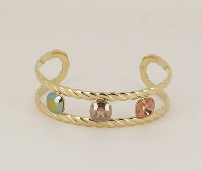 Précommande Manchette 3 Cristaux de Swarovski VITTORIA