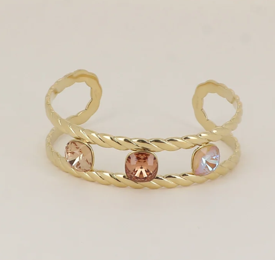 Précommande Manchette 3 Cristaux de Swarovski VITTORIA