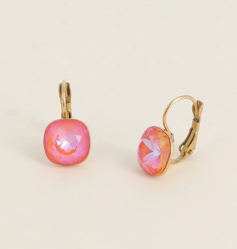 Précommande Boucles d'oreilles avec  cristal de Swarovski carré BEA