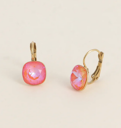 Précommande Boucles d'oreilles avec  cristal de Swarovski carré BEA